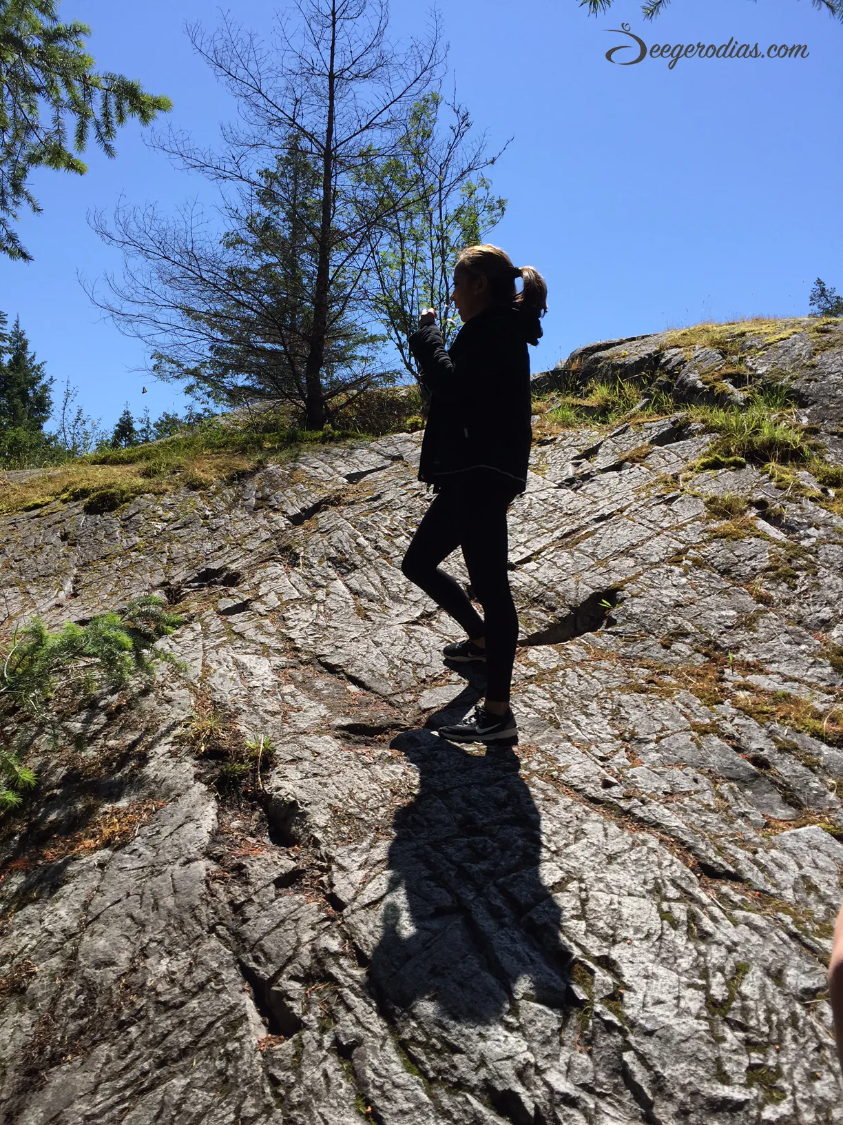 Climbing rocks and hills!