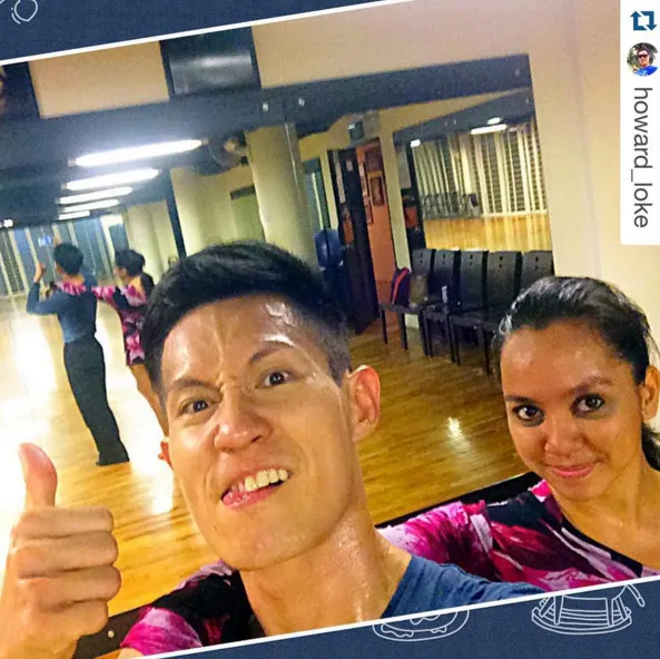 The unglamorous side of ballroom: Sweating and practicing hard at the dance studio.